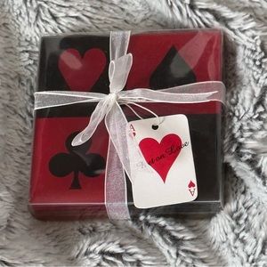 Card Suit Glass Coasters